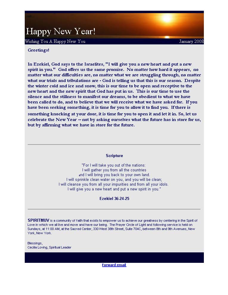 A Message from Spiritmuv December 2007